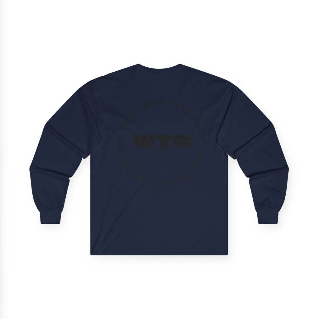 Faith Long Sleeve Tee — “We Trust & Believe in God” Religious Shirt