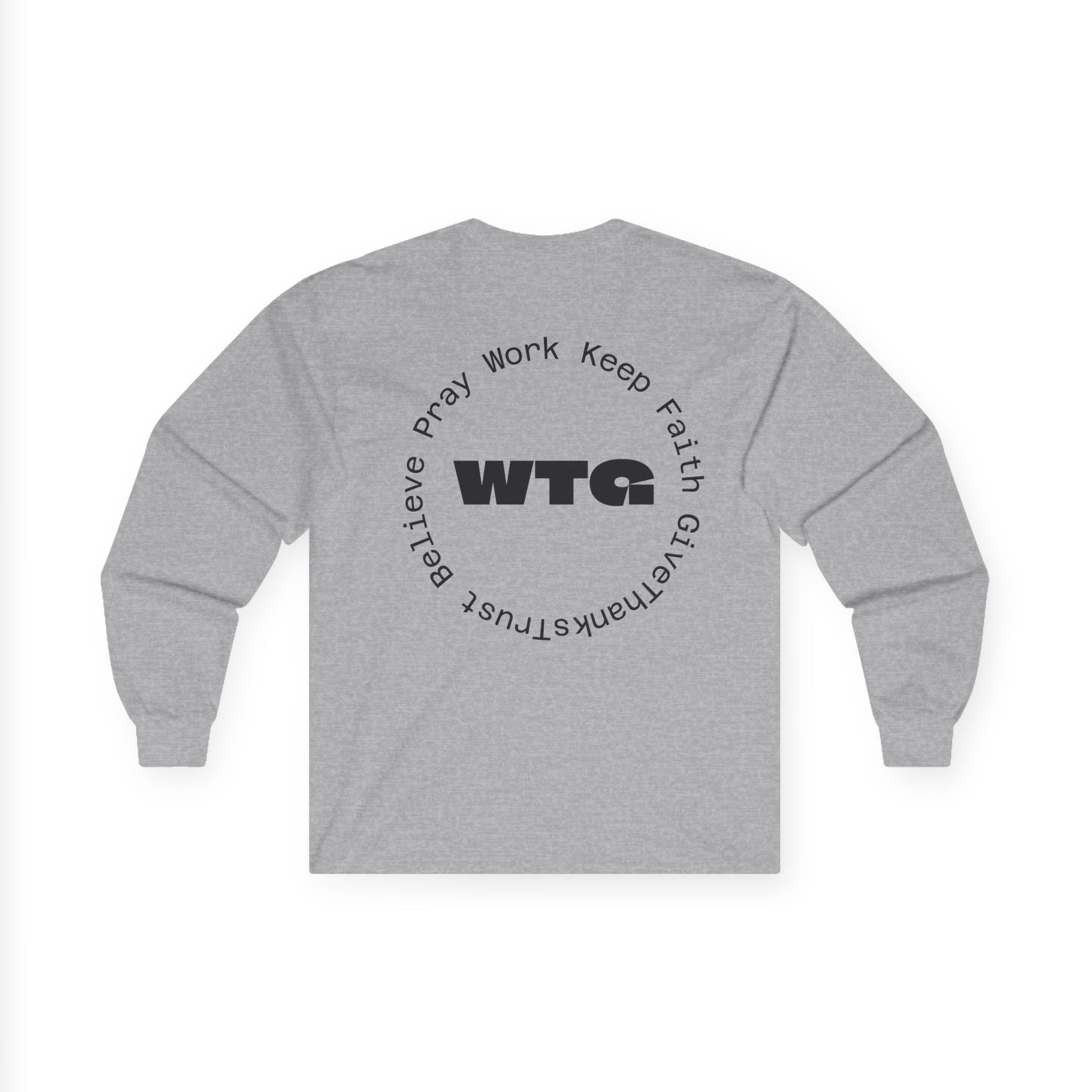 Faith Long Sleeve Tee — “We Trust & Believe in God” Religious Shirt