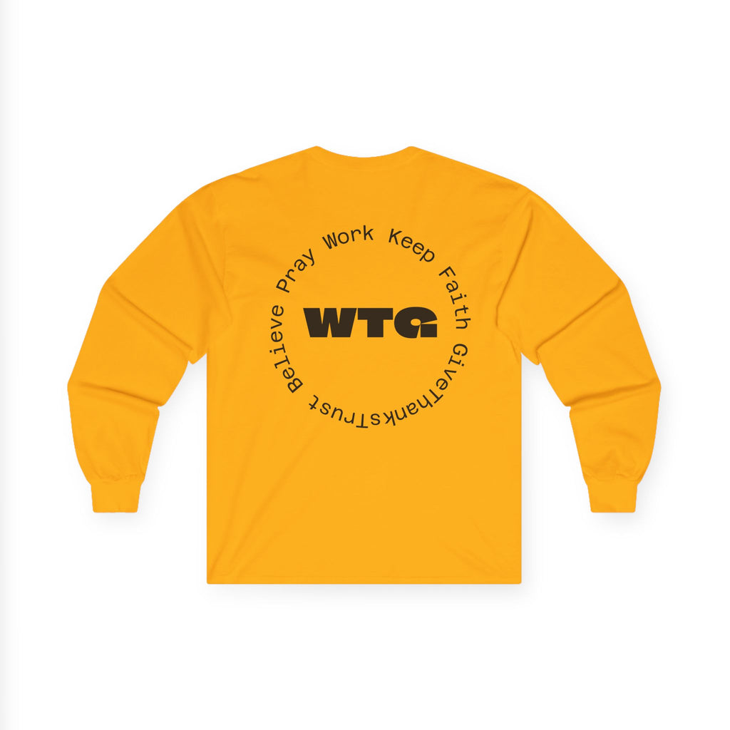 Faith Long Sleeve Tee — “We Trust & Believe in God” Religious Shirt