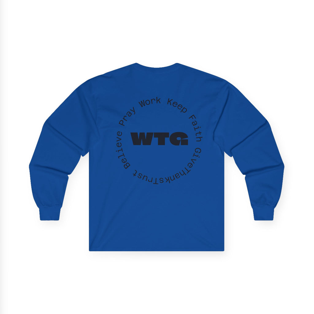 Faith Long Sleeve Tee — “We Trust & Believe in God” Religious Shirt