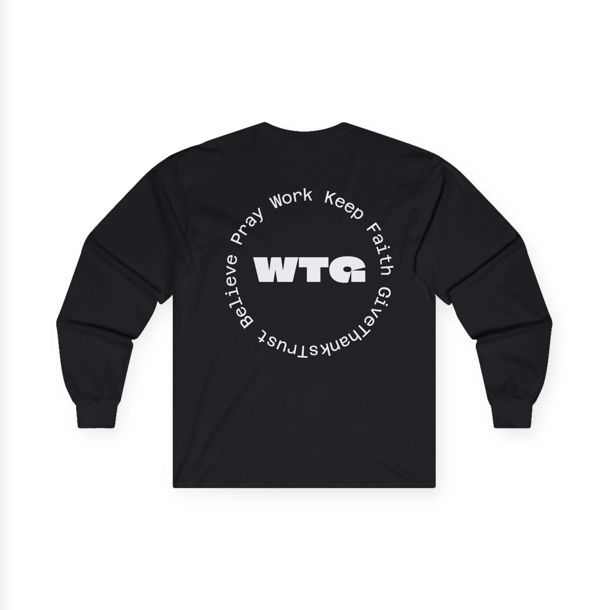Faith Long Sleeve Tee — “We Trust & Believe in God” Religious Shirt