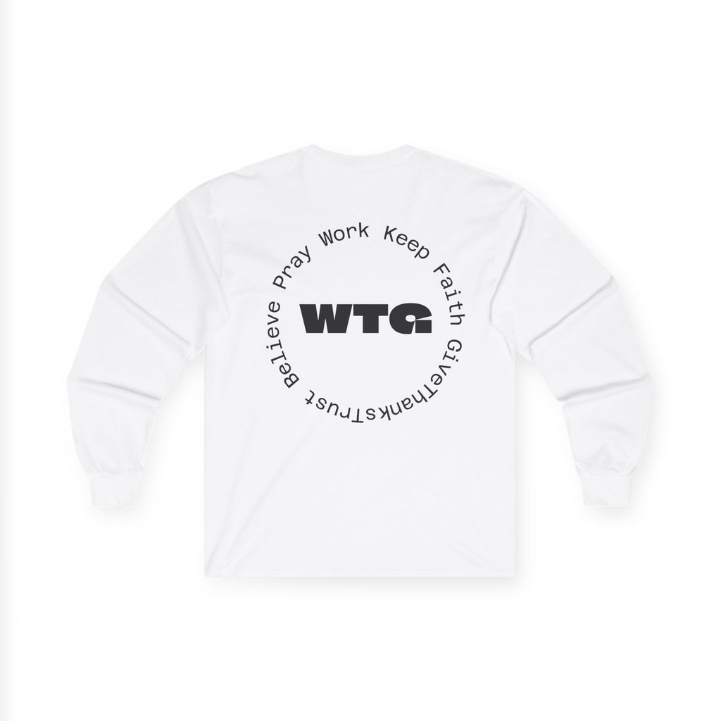 Faith Long Sleeve Tee — “We Trust & Believe in God” Religious Shirt