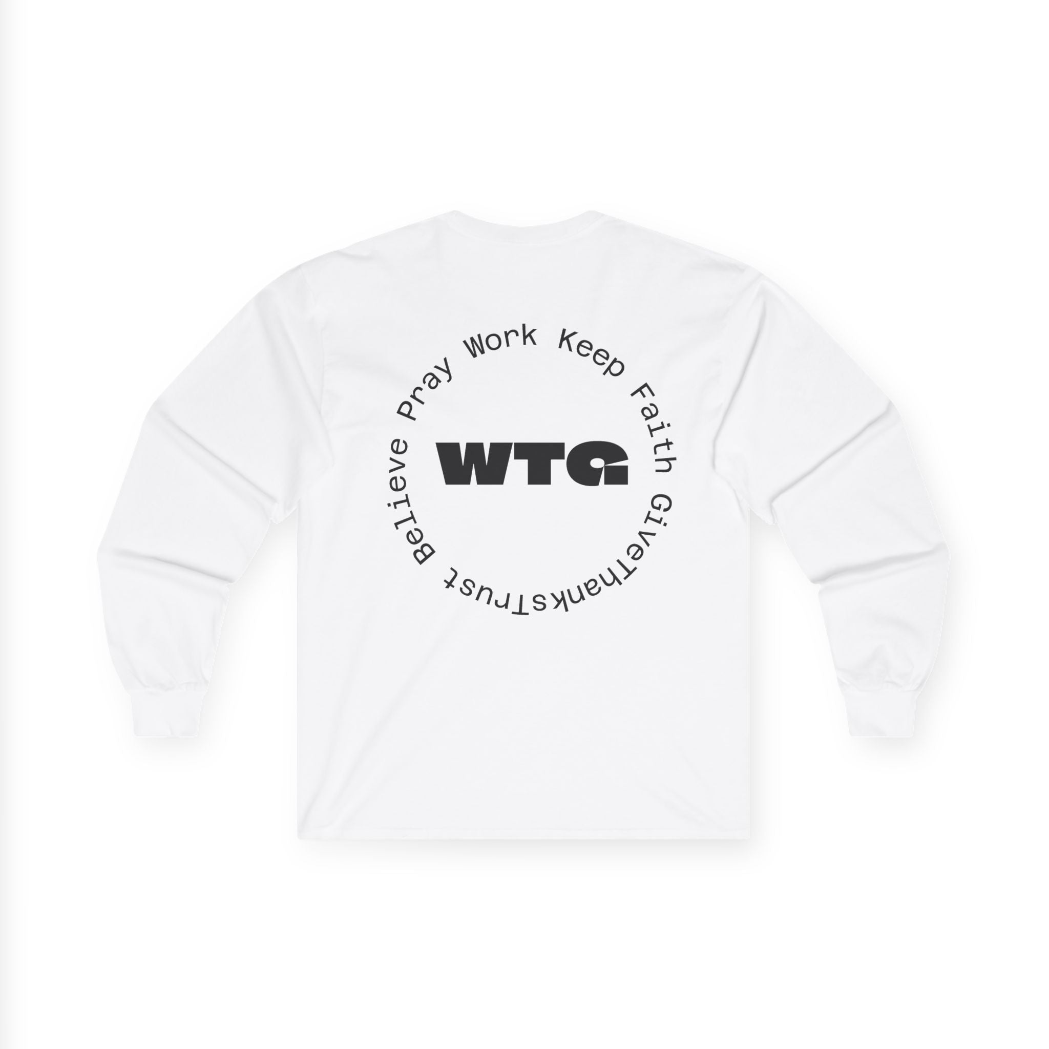 Faith Long Sleeve Tee — “We Trust & Believe in God” Religious Shirt