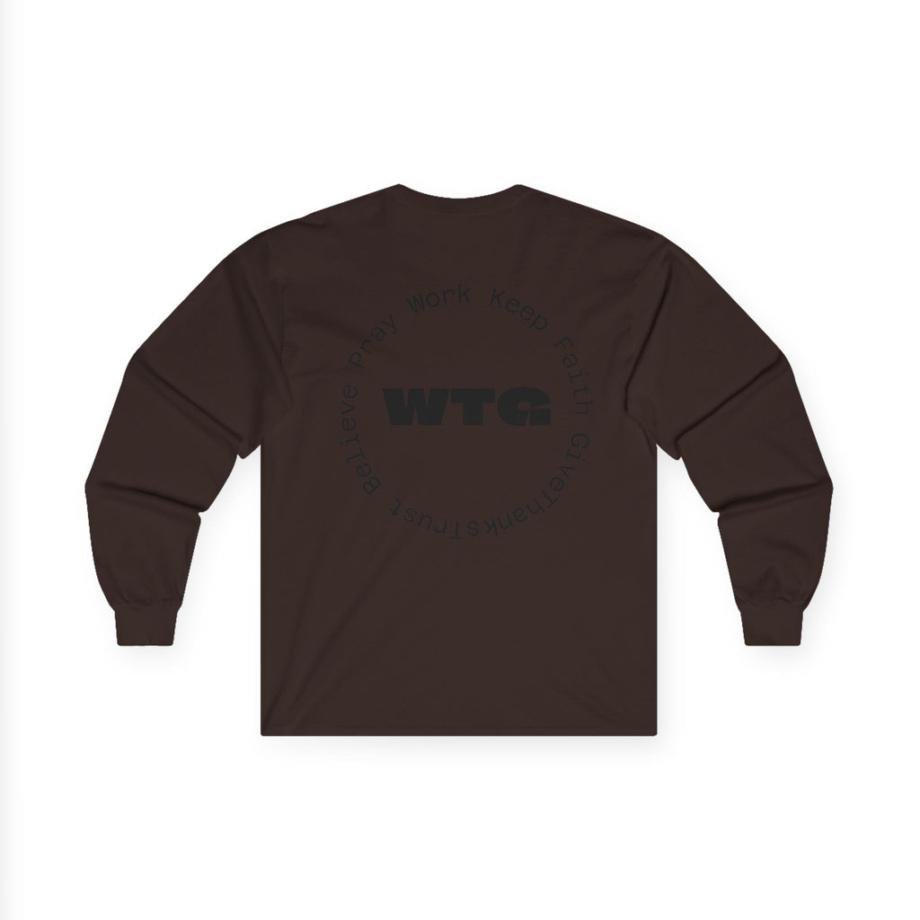 Faith Long Sleeve Tee — “We Trust & Believe in God” Religious Shirt