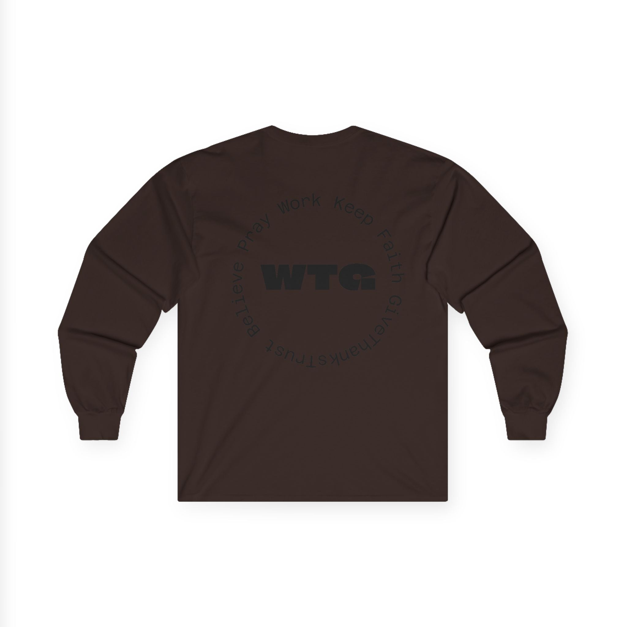 Faith Long Sleeve Tee — “We Trust & Believe in God” Religious Shirt