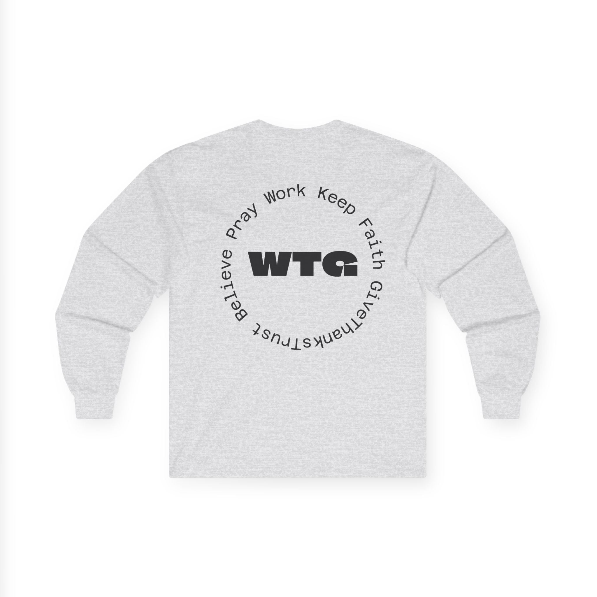 Faith Long Sleeve Tee — “We Trust & Believe in God” Religious Shirt
