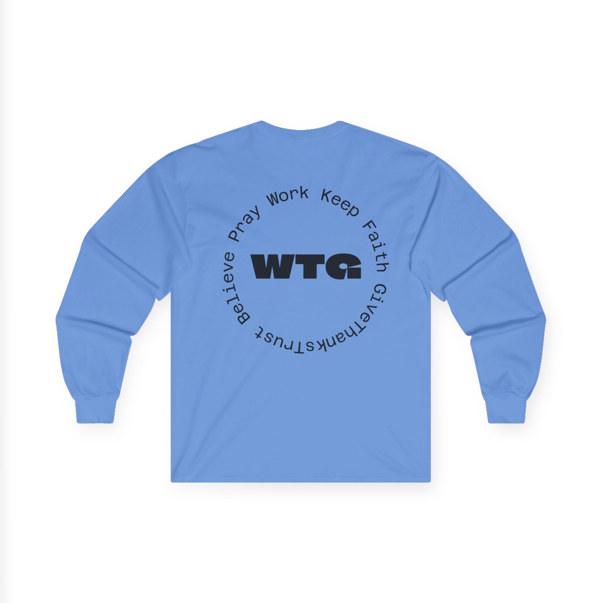 Faith Long Sleeve Tee — “We Trust & Believe in God” Religious Shirt