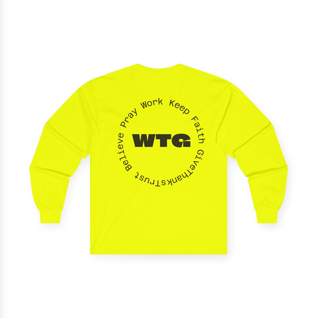 Faith Long Sleeve Tee — “We Trust & Believe in God” Religious Shirt