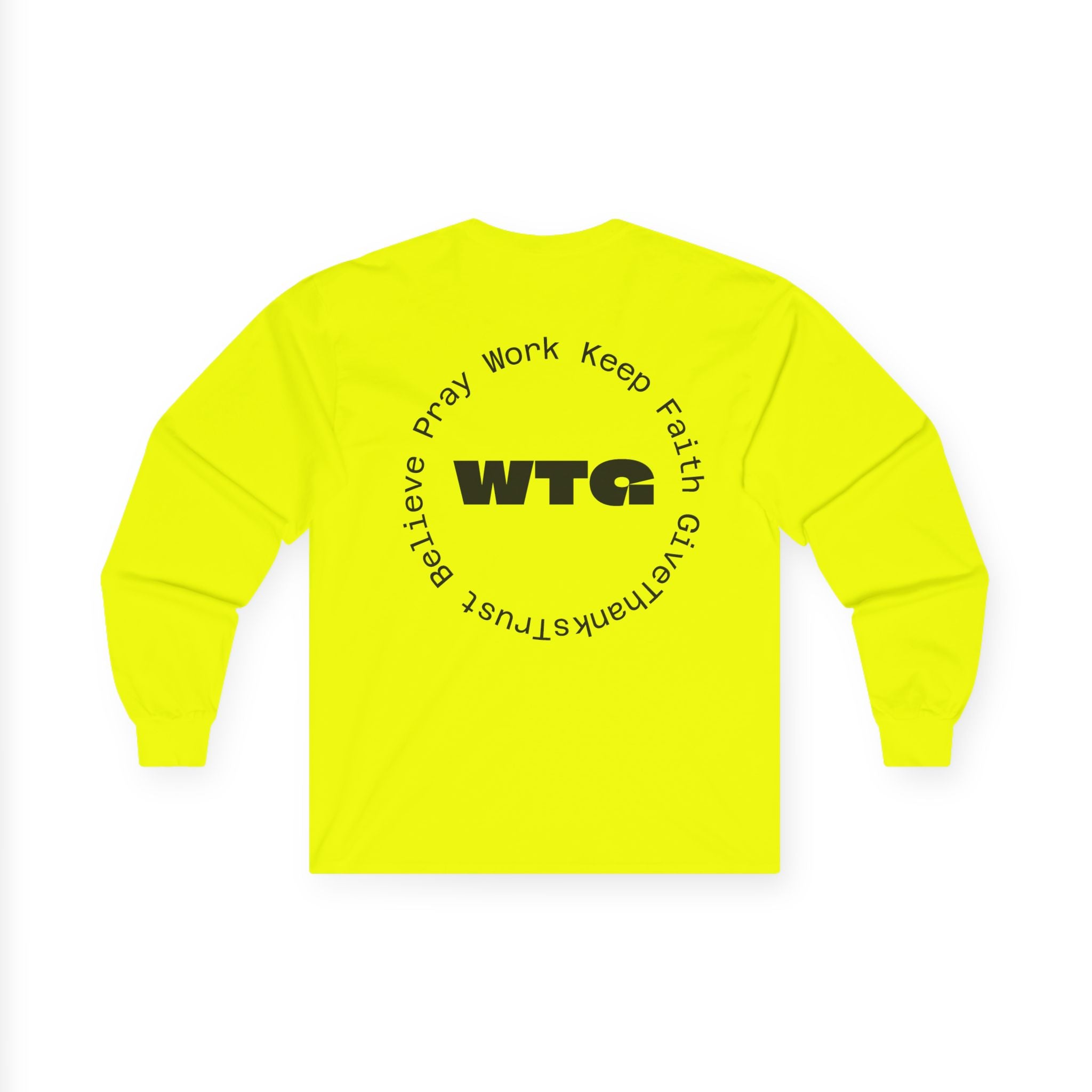 Faith Long Sleeve Tee — “We Trust & Believe in God” Religious Shirt