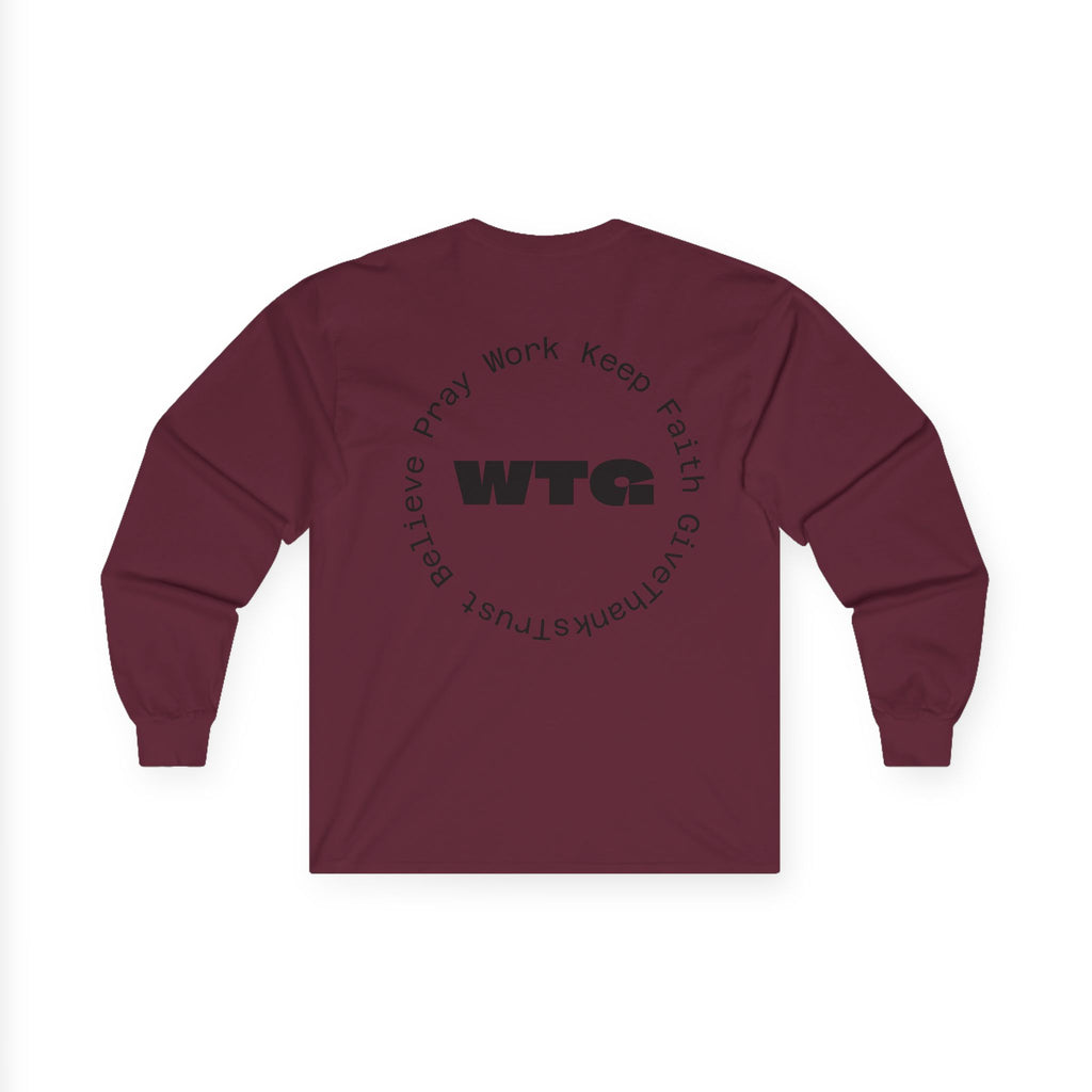 Faith Long Sleeve Tee — “We Trust & Believe in God” Religious Shirt