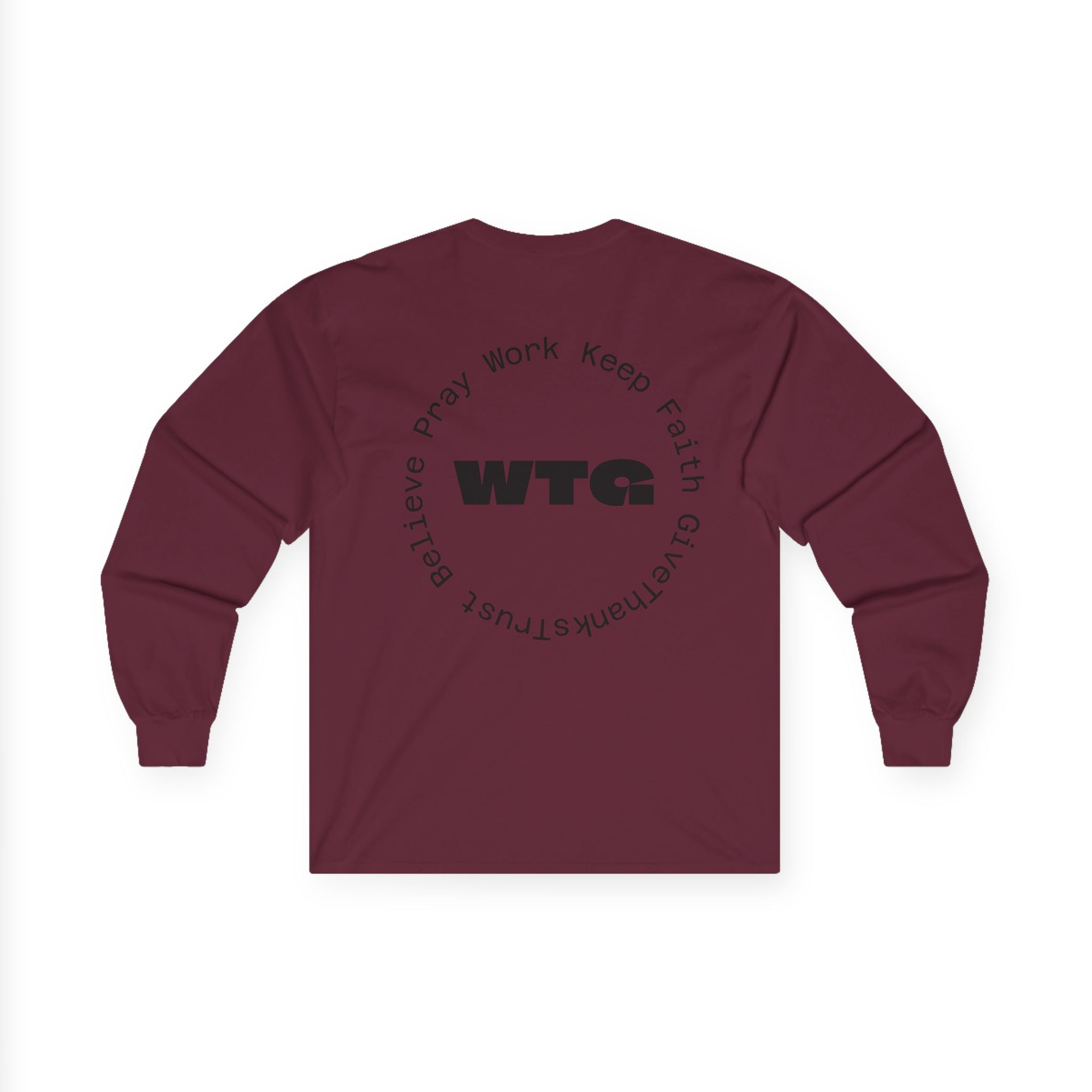 Faith Long Sleeve Tee — “We Trust & Believe in God” Religious Shirt