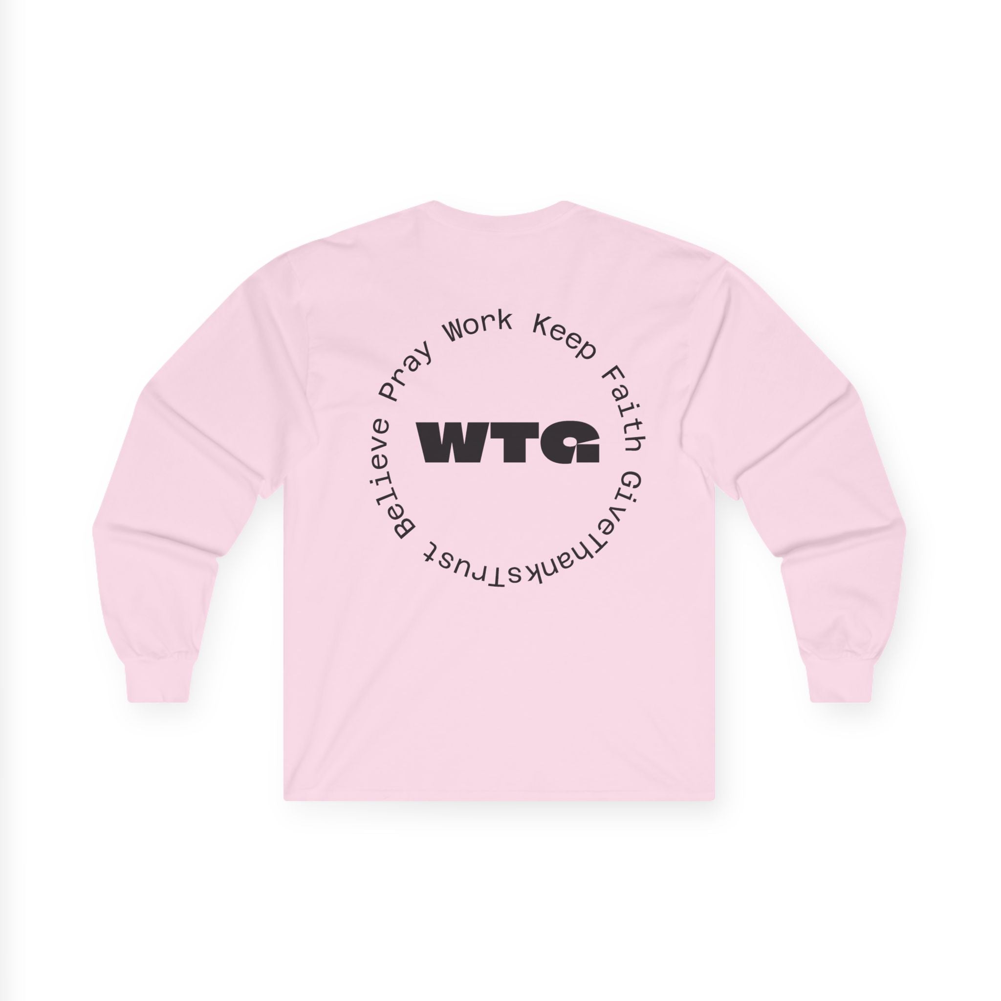 Faith Long Sleeve Tee — “We Trust & Believe in God” Religious Shirt